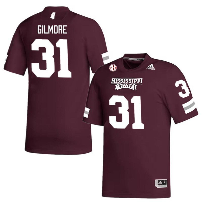 Men #31 Javae Gilmore Mississippi State Bulldogs College Football Jerseys Stitched Sale-Maroon